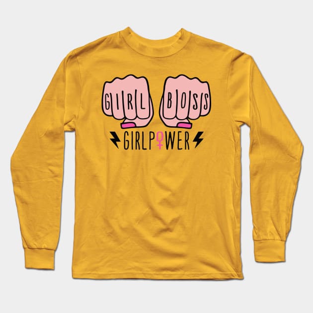 Girl Boss Girl Power Gift Long Sleeve T-Shirt by BadDesignCo